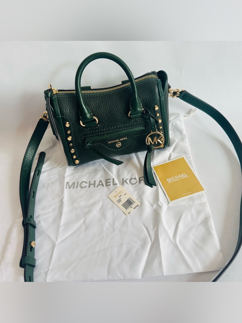 Michael Kors Carine Extra-Small Pebbled Leather Satchel, with studs, y2k
